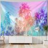 Beach landscape tapestry, coconut tree, sunrise, wall hanging poster, home wall decoration background cloth, living room bedroom