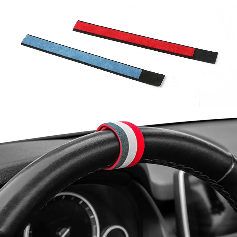 Auto-Lenkrad-Obermarkierung, für Tesla Model Y, Modell 3 XS, Mittellinie, rote Markierung, Super-Wildleder-Dekorationszubehör