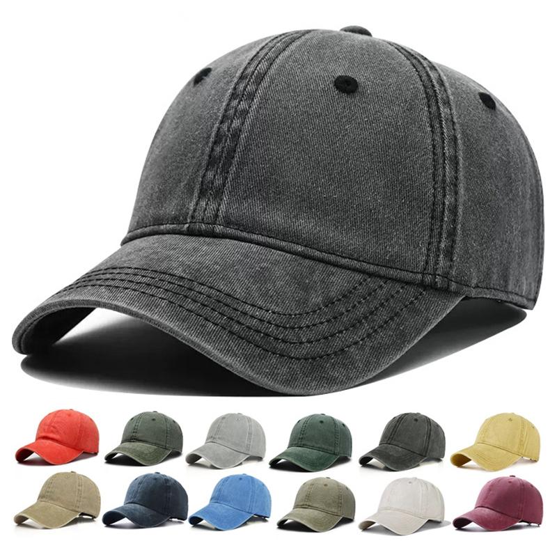 1pc Vintage Hip Hop Caps Baseball Cap Washed Denim Men Women Hat Solid Color Hat Bone Outdoor Casual Sport
