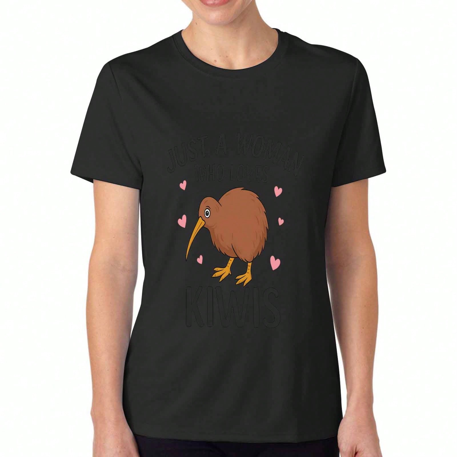 Kiwi Bird Not Kiwi Fruit Women s Cotton T Shirt, Premium Quality Print, Durable, Casual Fashion. Fun Kiwi And Fruit Design, Comfortable And Stylish, P S разноцветный