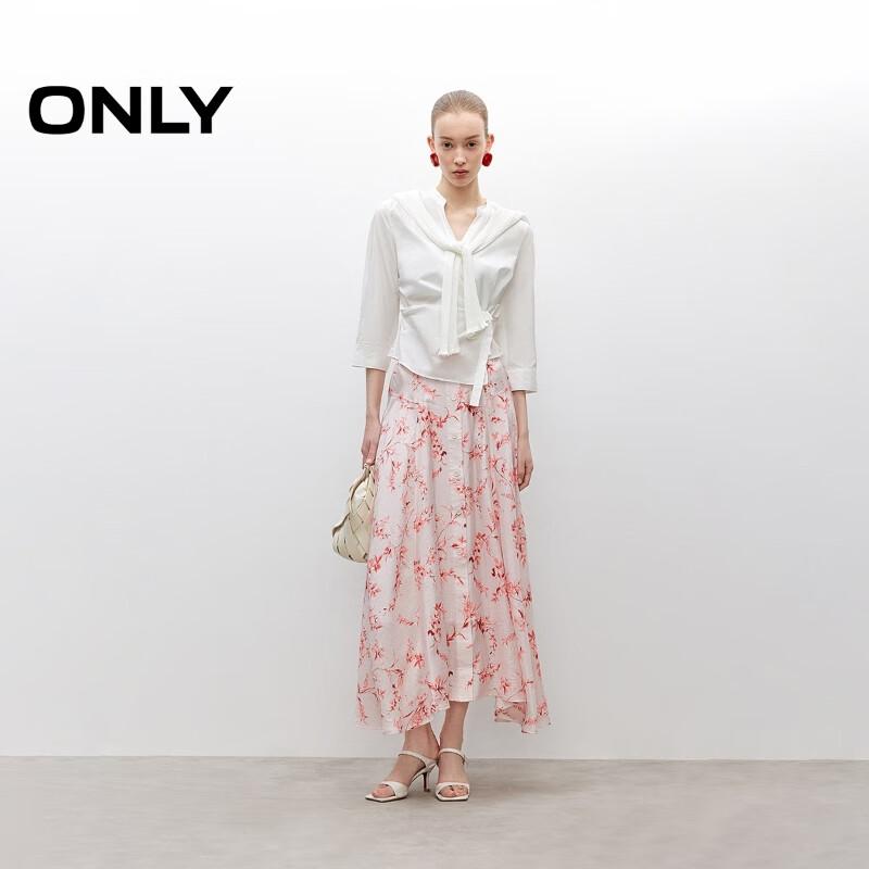

ONLY Women s High-Waist Floral Midi Skirt S