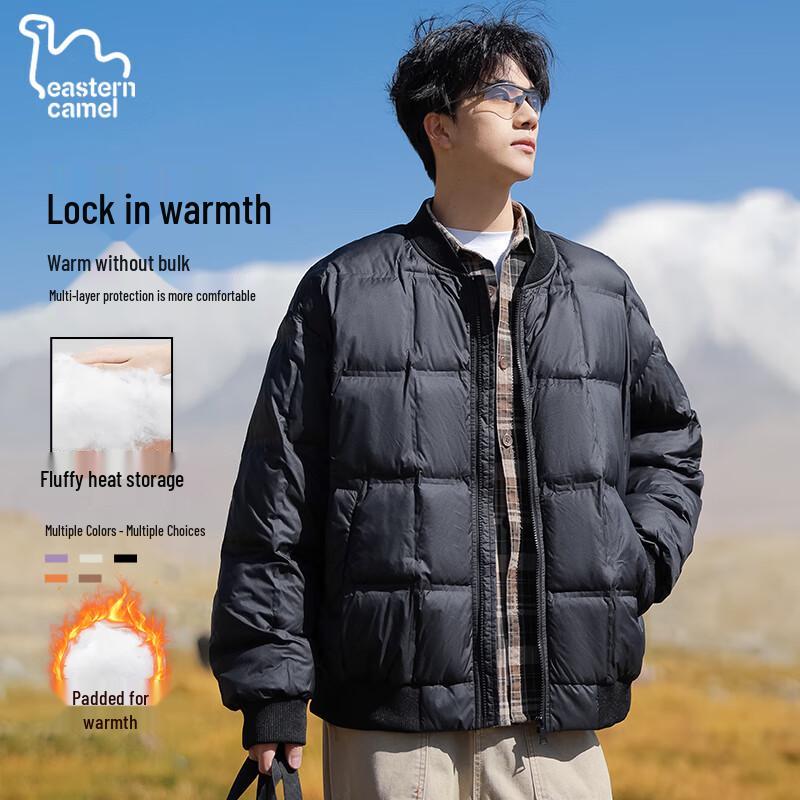 EASTERN CAMEL Men's Winter Padded Baseball Collar Bomber Jacket
