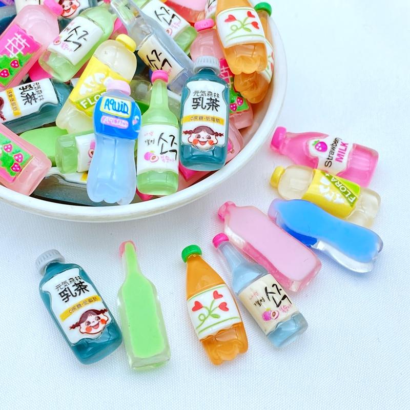 10Pcs New Kawaii Cute Fruit Beverage Flat Back Resin Cabochons Scrapbooking DIY Jewelry Craft Decoration Accessorie