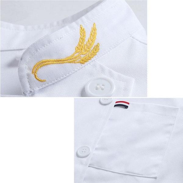 Chef Jacke Kurzarm Kochen Shirts Ähre Stickerei Restaurant Hotel Uniform