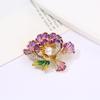 Alloy Brooch Imitation Pearls Inlaid Three Dimensional Flower Maple Design Pin Sweaters