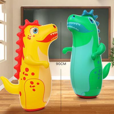 95Cm Inflatable Dinosaur Punching Bag Antistress Plaything For Kids Stress Ease Outdoor Training Bag Hand-Eye Coordination Fun Play