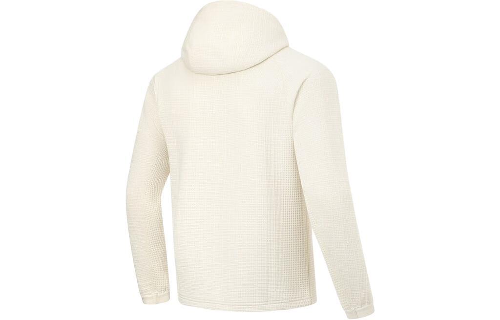 Men's Li-Ning Fitness Series Sweatshirts Men's Ivory Hooded Moderate Cardigan