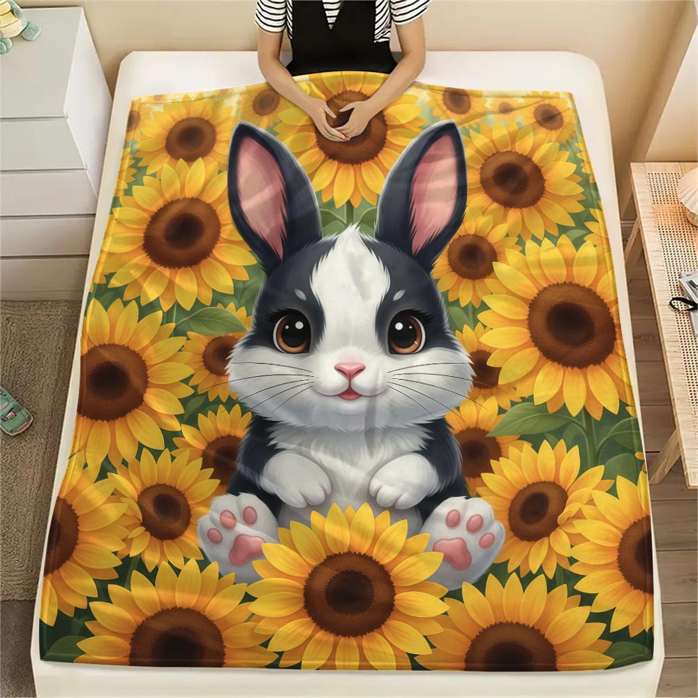 

1 шт. Фланелева ковдра з мультяшним принтом, Висока якість, Зручна для всіх сезонів, Декор для дому, Тепло та затишок, Ідеальний подарунок на Різдво, День народження 80cm x 120cm