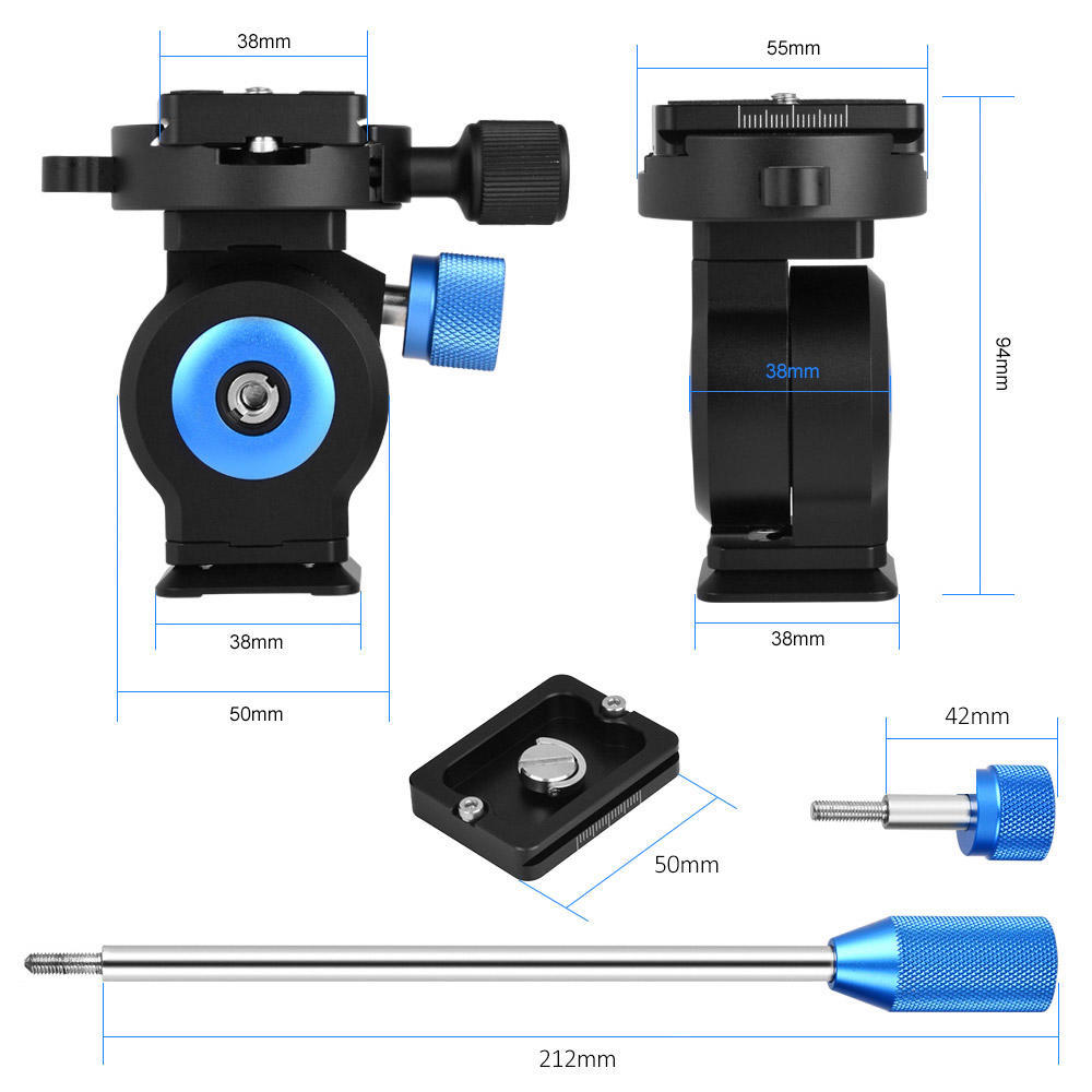 GH20 Tilt Head CNC Aluminum Alloy Tripod Monopod Ball Head with Quick