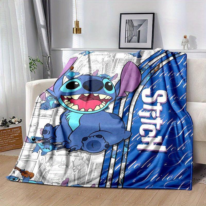 

Плед Lilo & Stitch Надзвичайно м який, теплий, затишний плед для вітальні, дивана, аксесуар для подорожей на чотири сезони Милий персонаж мультфільму Прикраса для дому 150x200cm
