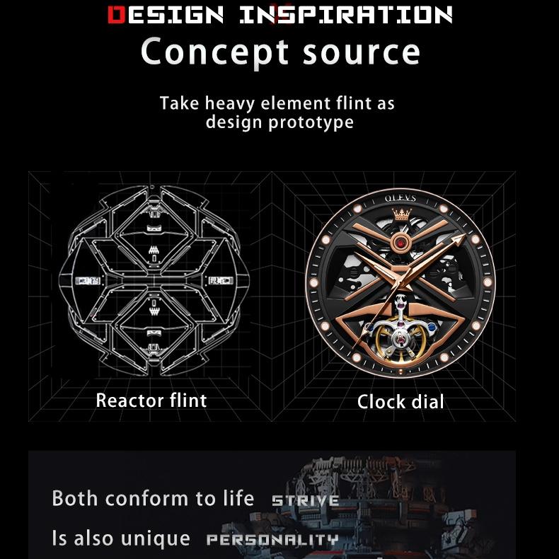 OLEVS Neue Uhr Mode Hohl Mechanische Uhr Authentische Wasserdichte Herrenuhr Herrenuhr