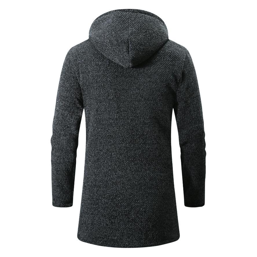 Men's Sweaters Coat Autumn Winter New Warm Zipper Medium Long Velvet  Cardigan Sweaters Man Casual Knitwear Plush Sweatercoat Mens Clothes