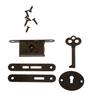 Antiguo para Pestillo Bisagra Vintage Cerraduras Metálicas para Cajón con para Llave Herrajes Decorativos para Muebles para Caja de Joyería de Madera Armari