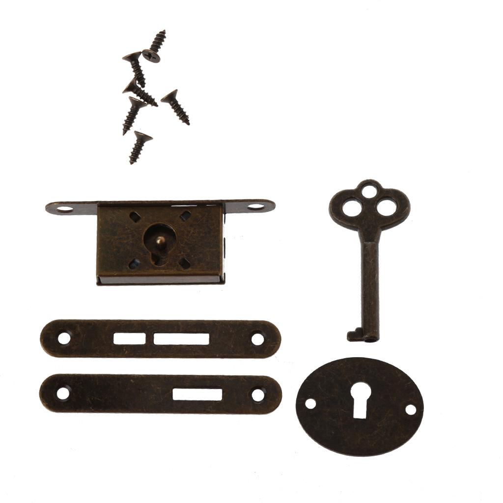 

Antique for Latch Hasp Vintage Metal Drawer Locks with for Key Decorative Furniture Hardware for Wooden Jewelry Box Cabi бронзовый