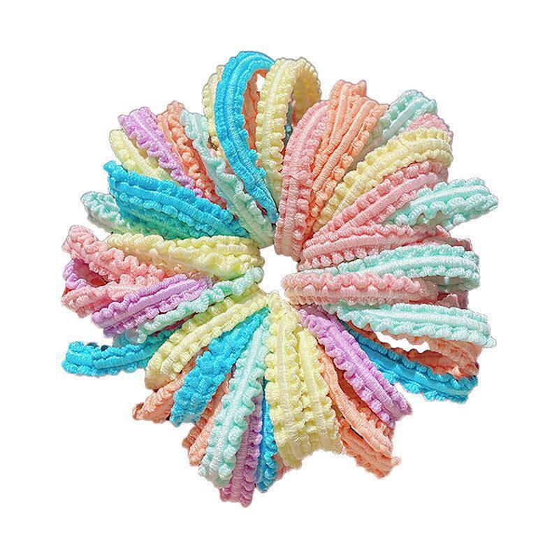 50Pcs Hair Ties Girls Candy Color Elastic Hair Band Baby Cute Trendy Comfortable Headwear Hair Ties Kid Hair Accessories