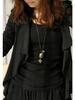 X324 Happy Encounter Retro Leather Rope Wishing Bottle Sweater Necklace