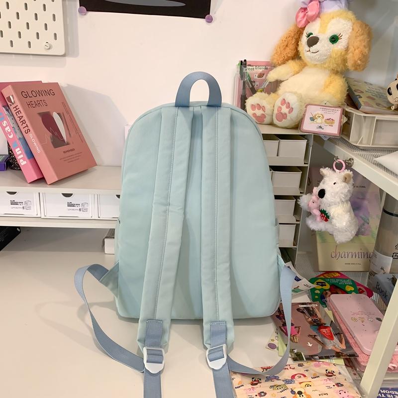 Women's Schoolbag Lightweight Backpack College Style High School Student Solid Color Backpack