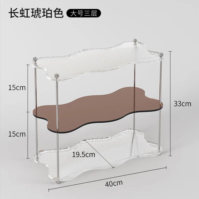 2/3layer Acrylic Storage Rack Bathroom Organizer Makeup Organizer Decorative Tray Perfume Display Rack Storage Organizer Shelf