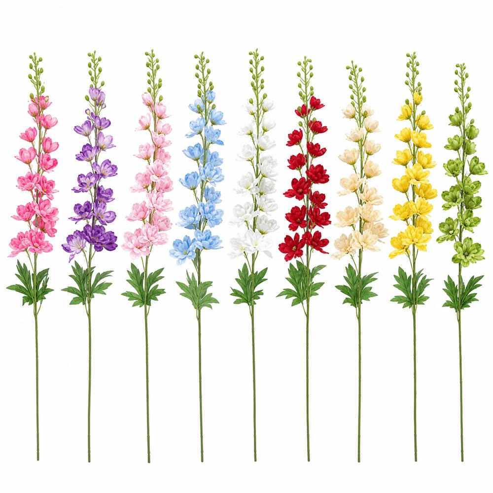 Long Stem Artificial Flowers Branch Hyacinth Style Silk Fake Flower Long Branches Decorative Delphinium Branch