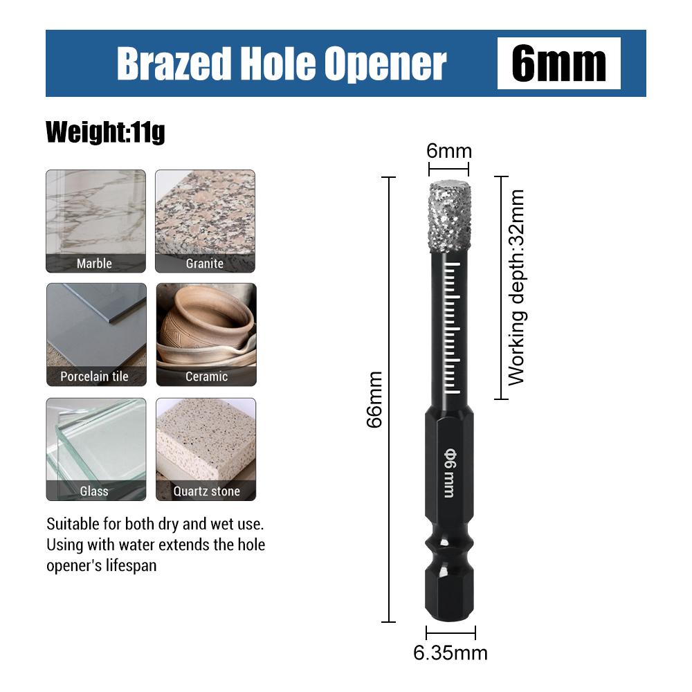 

Алмазные сверла 5-35 мм для керамической плитки, мрамора, гранита, стекла, быстрое и эффективное сухое смешивание, прочная технология пайки карбидом кремния