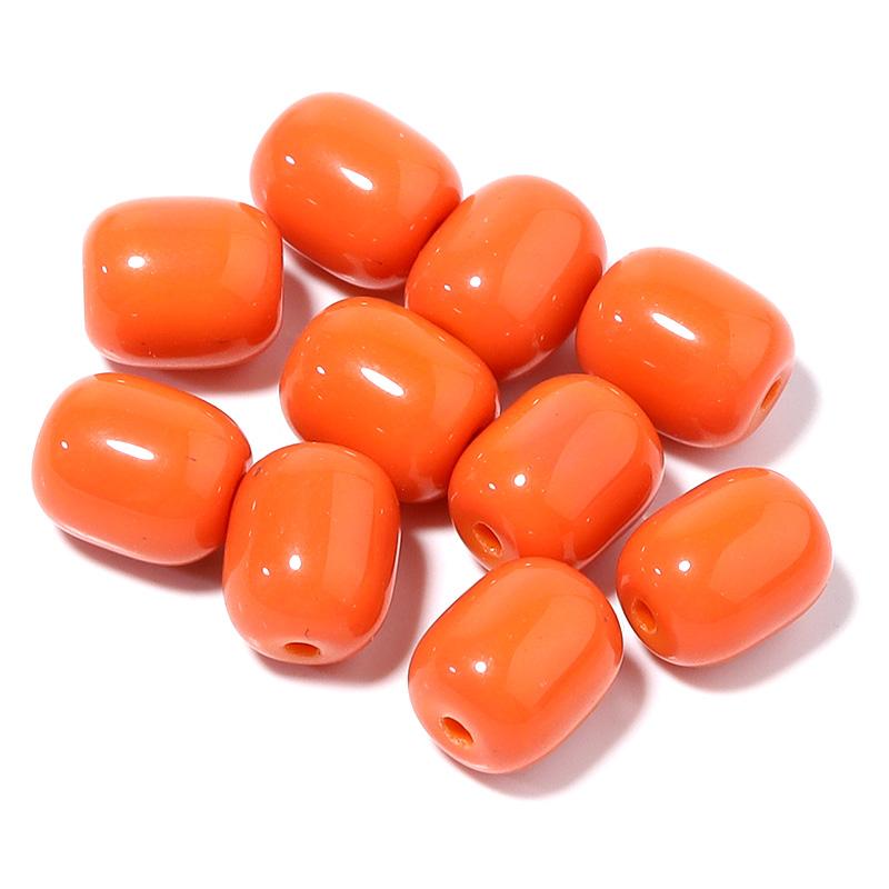 30pcs/lot Solid Oval Cylindrical Glass Beads For Jewelry Making Loose Spacer Beads DIY Bracelet Necklace Accessory
