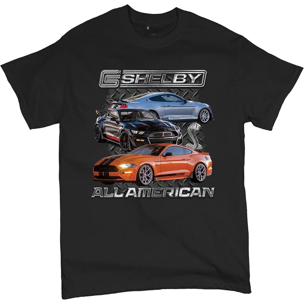 Camiseta Shelby All American Cobra Mustang Coche Musculoso Carreras GT 350 GT 500 Rendimiento Impulsado por Ford Camiseta para Hombre