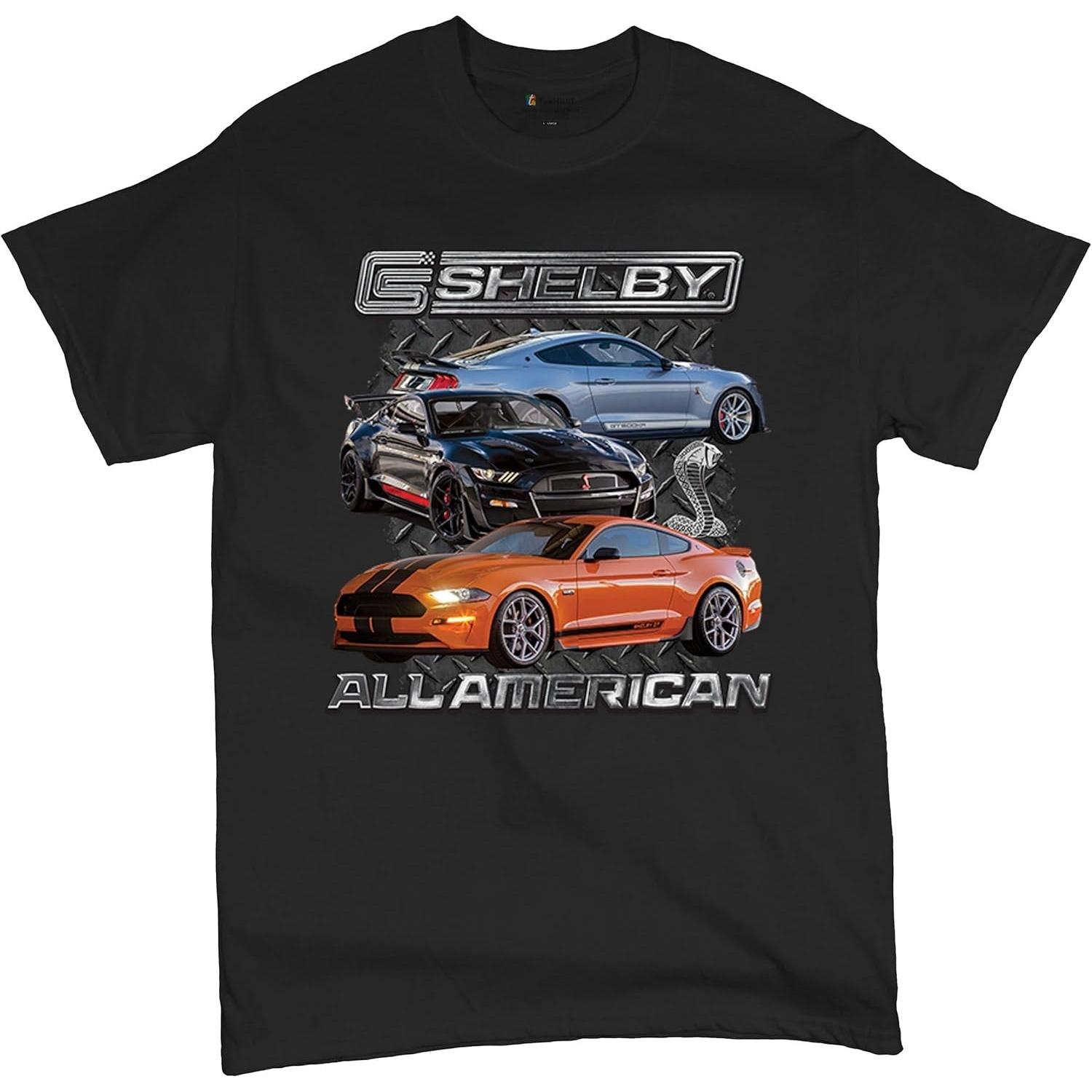 Футболка Shelby All American Cobra Мустанг Маслкар Гоночный GT 350 GT 500 Производительность Работает на Ford Мужская футболка S