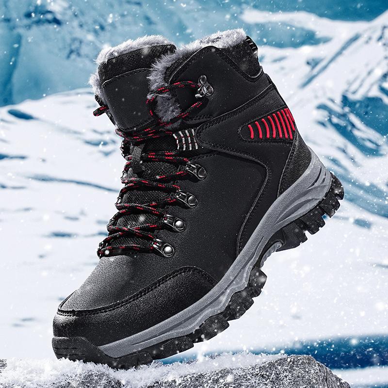 2026 Winter Velvet Warm Cotton Shoes 48 Large Size Outdoor Hiking Shoes Thick Sole Sub-zero Snow Boots High Top