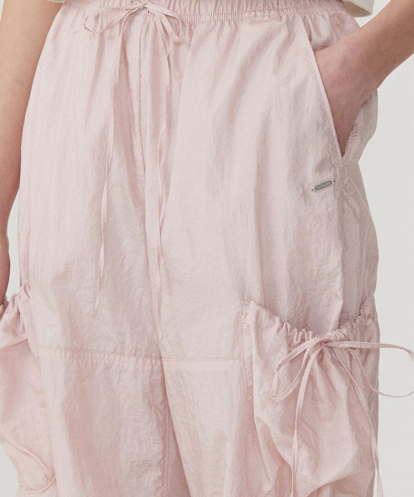 COVERNAT WOMAN String Fluid Cargo Pants Light Pink