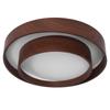LED Ceiling Light Fixture Walnut Wood Grain Flush Mount Round Remote Control Light 3 Color