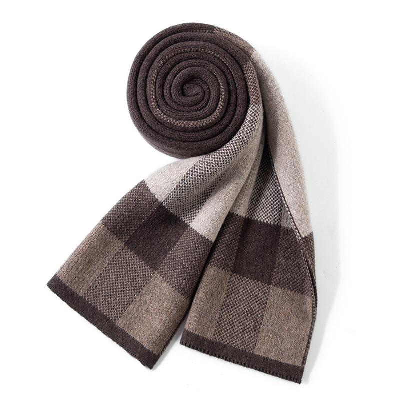 

New high-end versatile cashmere small scarf women s autumn and winter college style warm and white knitted scarf couple scarf
