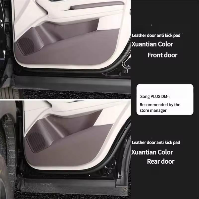 For BYD Song Plus DMI Seal U Sealion 6 Car Leather Anti Kick Pad Protects Car Door Panels Prevents Dirt Interior Modification