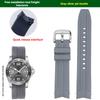 Für Longines Kangkas Fluorkautschuk-Armband L3.742 781 782 Schwarz Blau Serie Schnellwechsel Wasserdichtes Uhrenarmband mit Armband