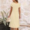 Women's Casual Round Neck Midi Dress Basic Classic Outdoor Everyday Short Sleeve Loose Dress