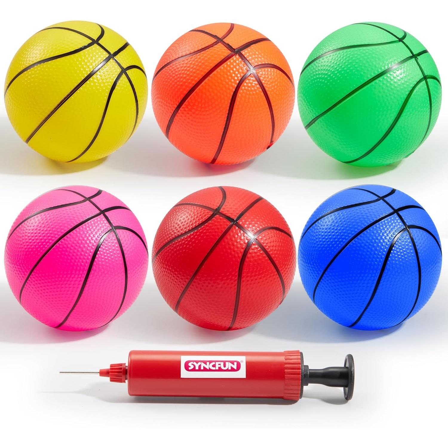 

6 PCS Mini Basketballs 5 inches Colorful Tiny Ball designed for Basketball Hoop Inflatable Rubber Ball Playthings designed for Toddlers Present