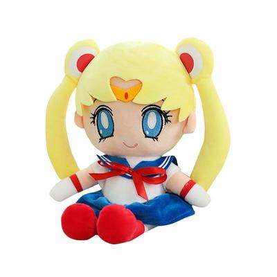 Tsukino Usagi Anime Muñeca de Peluche Figuras Juguetes Colección de Peluches Almohada Suave Lindo Dibujo Animado Posición Sentada Decoración Regalos para Niños Halloween Accesorios de Cosplay