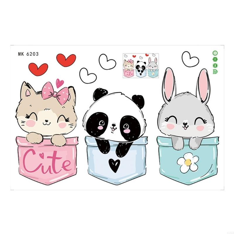 62KD Lovely Cartoon Themed Door Sticker Door Decal For Living Area Easy Apply Waterproof Home Decoration