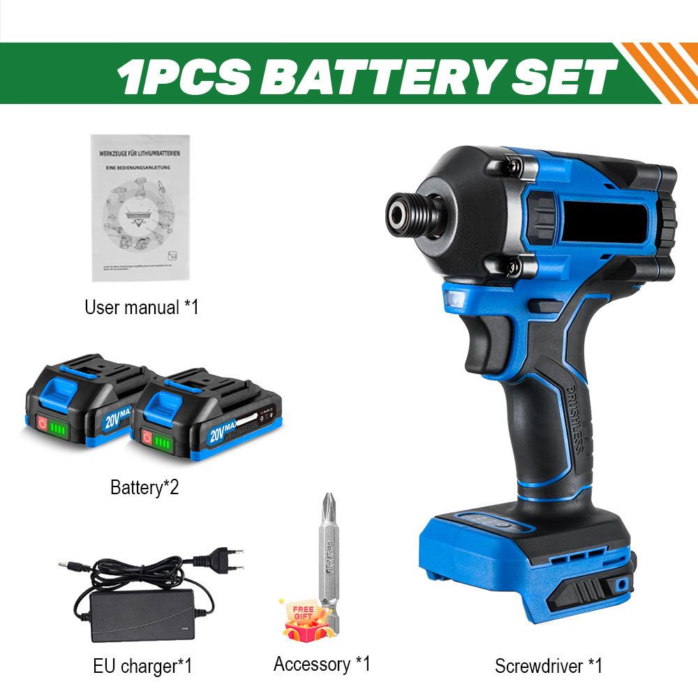 300N.m Brushless Electric Drill Screwdriver 1/4 Inch Cordless Handheld Electric Impact Wrench Portable Repair Power Tool