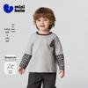 Minibala Boy's Long-Sleeve Fake Two-Piece T-Shirt with Cute Doll