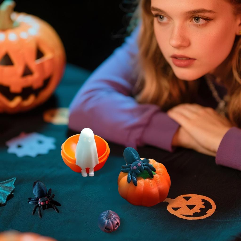 Halloween Pumpkins Egg Set, Halloween Atmosphere Scary Dark Pumpkins Head Cos Pumpkins Gift Box, Surprise Gift