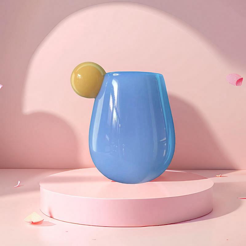 Cute Candy Colored Glass Cup, Creative Small Ball Milk Juice Cups, Women's Colorful Bubble Ball Cup, Heat-resistant Coffee Mug