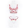 Conjunto de ropa interior sexy para mujer europea y americana, conjunto de sujetador y bragas cómodos, conjunto de lencería moldeadora bordada con huecos
