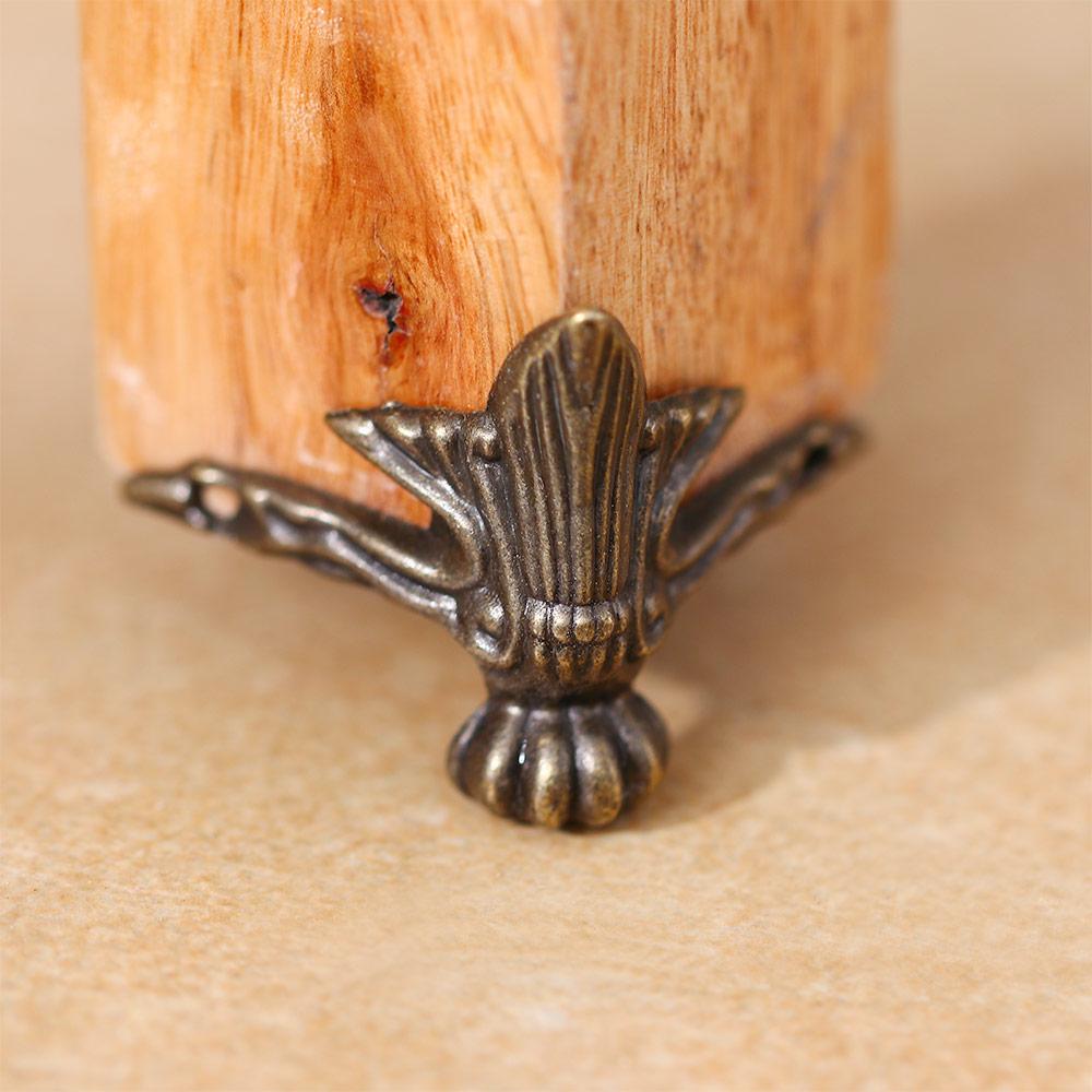 4pcs Antique Hardware Protector Jewelry Box Furniture Part Feet Leg Corner Furniture Leg Corner Bracket