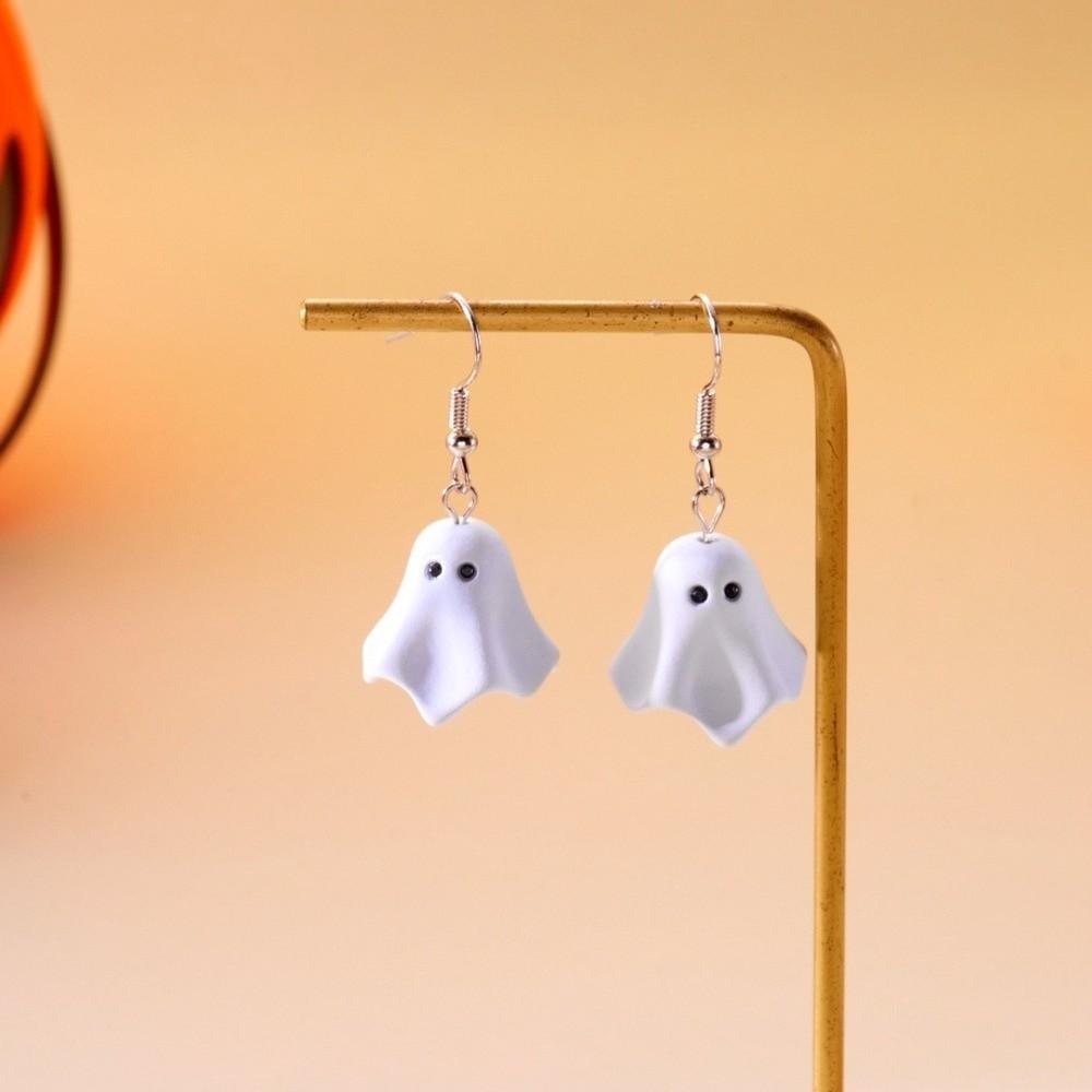 White Ghost Drop Earrings Zinc Zinc Alloy Women Necklace Fashion Halloween Earrings  Stage Performances