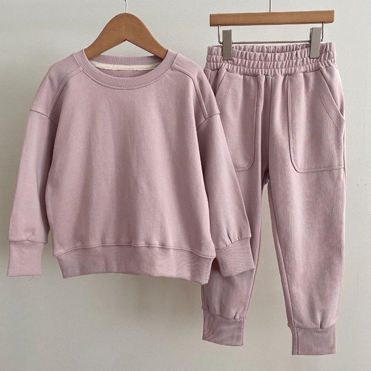 

Children s Autumn Casual Korean Hoodie Set - Boys & Girls Two-Piece Long Sleeve Outfit 90 cm