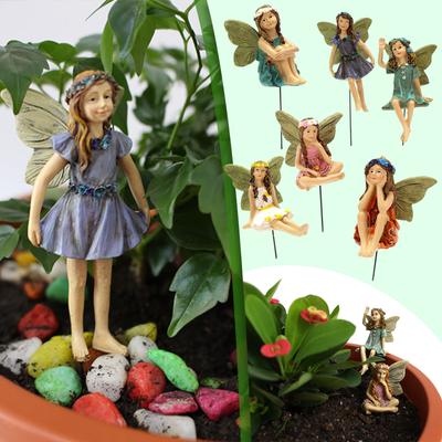 6 stücke Feen Miniatur Figuren Zubehör Für Garten Decor, Fee-Ornament