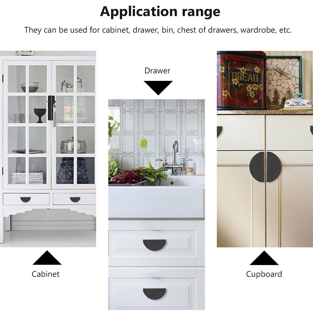 2Pcs Half Round Cabinet Pulls Modern Kitchen Cupboard Wardrobe Drawer Handles Furniture Door Pulls Dresser Handles