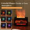250ml Flame Fireplace Aroma Humidifier Colorful Light Aromatherapy Essential Oil Diffuser with Timed Auto Off for Home Bedroom