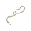 Chanel Fashion Double C Trend Metal Necklace Women necklace White AB9734-B09591-NL114