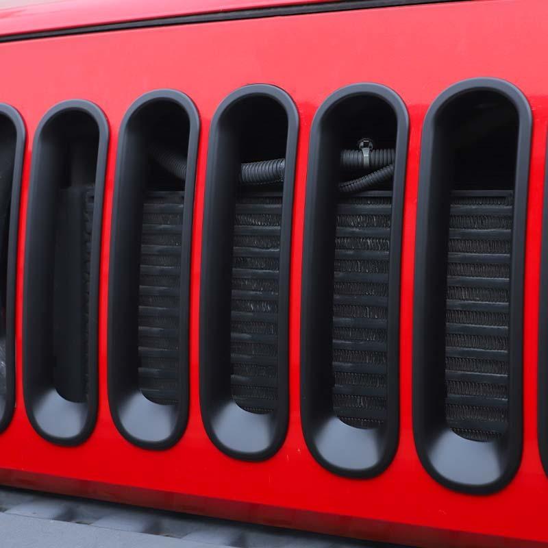 ABS Car Front Grille Decoration Ring Cover Stickers For Jeep Wrangler JK 2007-2017 Car Exterior Accessories